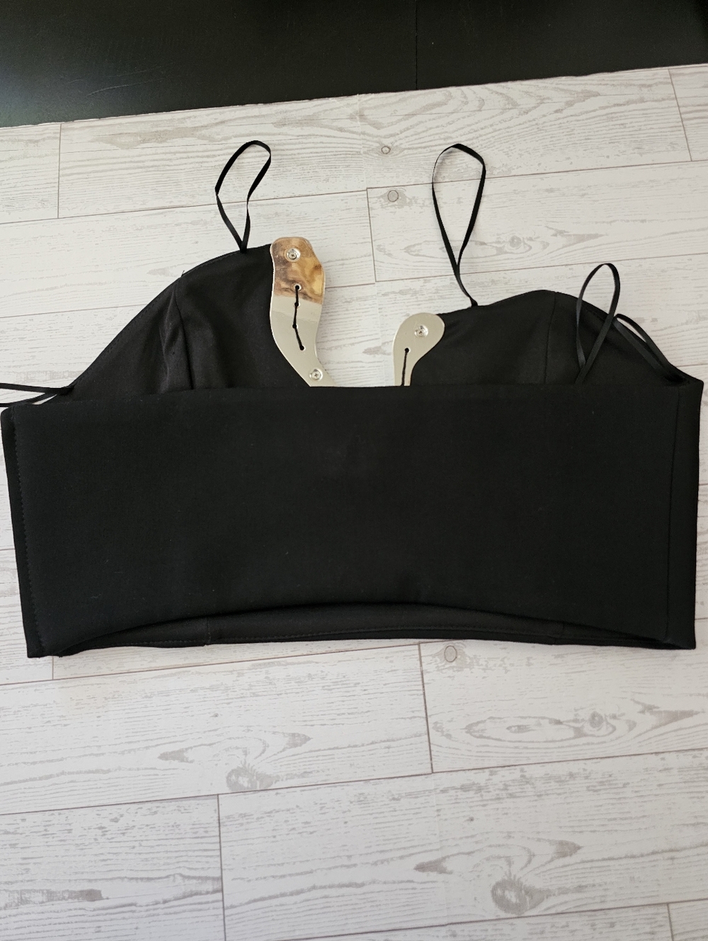 ZARA Black Strapless Top Beaded Neckline Size S New No Tags Side Zip - Picture 9 of 12